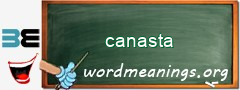 WordMeaning blackboard for canasta